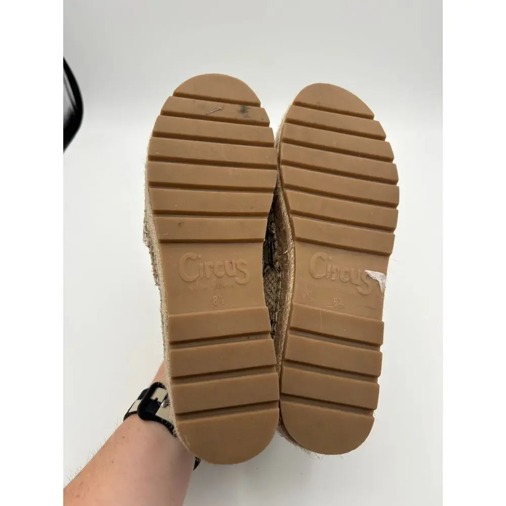 Circus Sam Edelman Snake Skin Print Jute Platform Casual Shoes Size 8.5